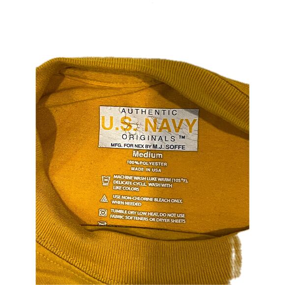 MJ Soffe US Navy Yellow Physical Fitness T-Shirt Mens M - Picture 3 of 3